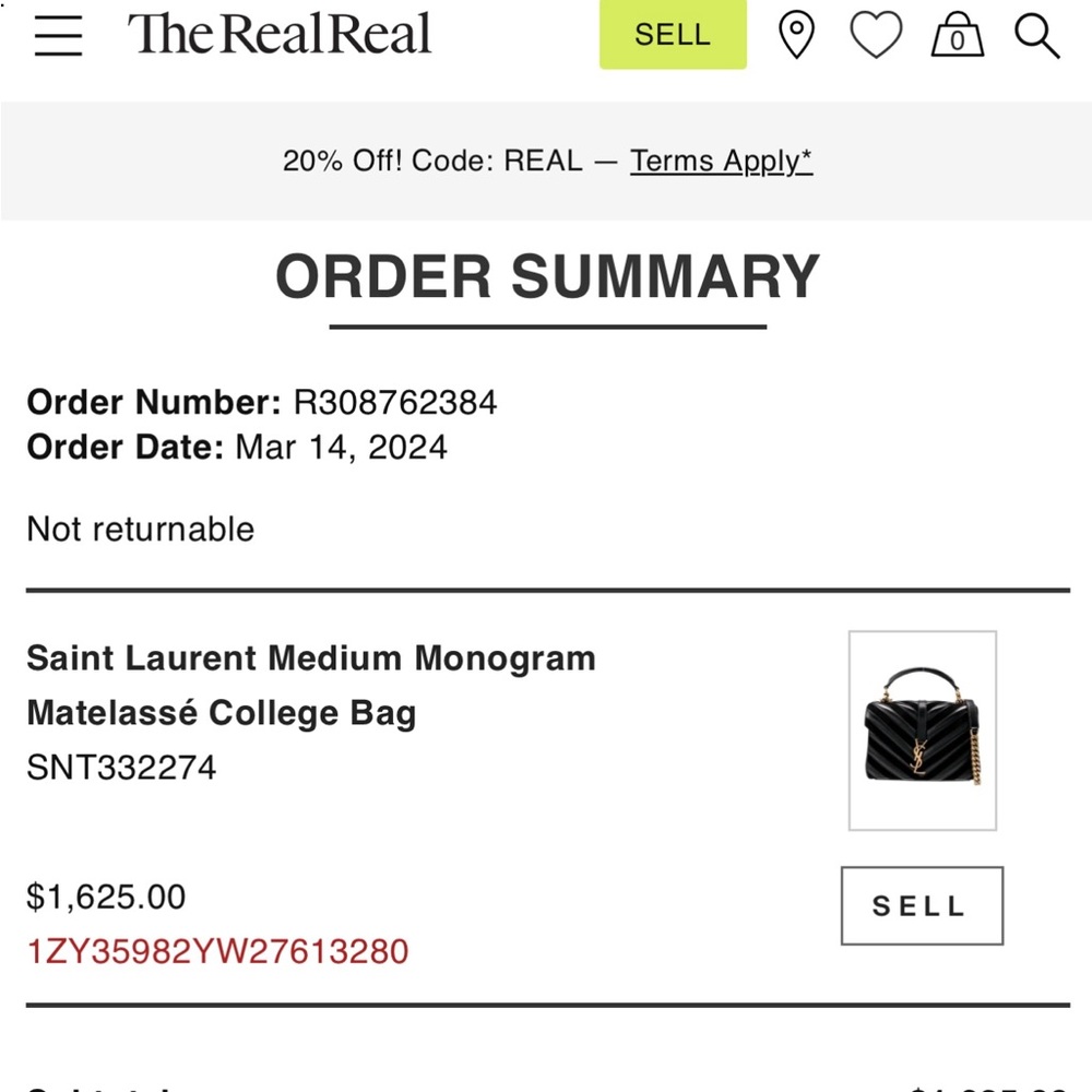 Authentic Yves Saint Laurent Medium College Bag with Gold Chain - Picture 8 of 8